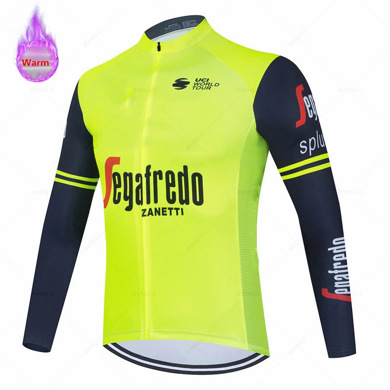 2026 Lidl Team Winter Thermal Fleece Cycling Jersey Set Sports Bike Suit Mountian Bicycle Clothing Ropa Ciclismo Invierno Hombre