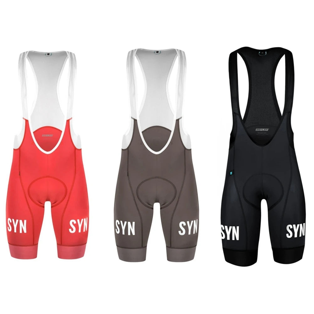 Black red brown SYN unisex bib cycling shorts for road cycling Shorts Shockproof and breathable seat Pad Men Cycling Bib shorts