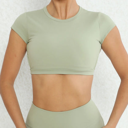 New Sports Shirts Breathable Workout Sportswear Fitness Backless Yoga Clothing Chest Pads Sport Crop Tops Gym Top Women