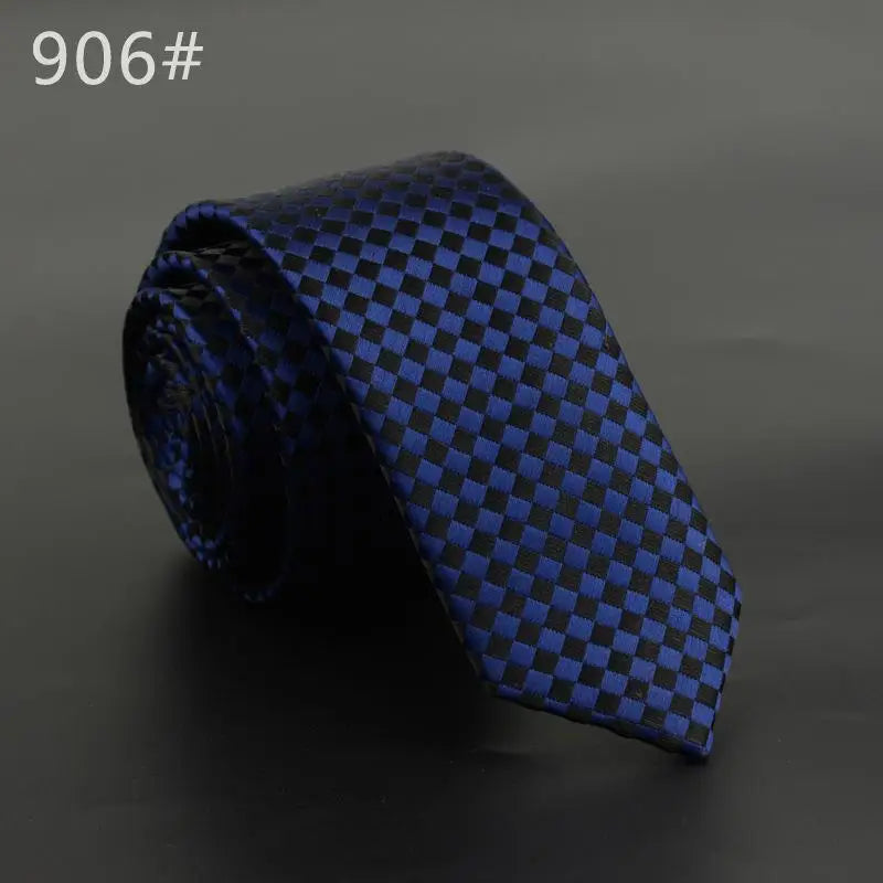 5cm Width Mens Ties New Fashion Plaid Neckties Corbatas Gravata Jacquard Woven Slim Tie Business Wedding Stripe Neck Tie For Men