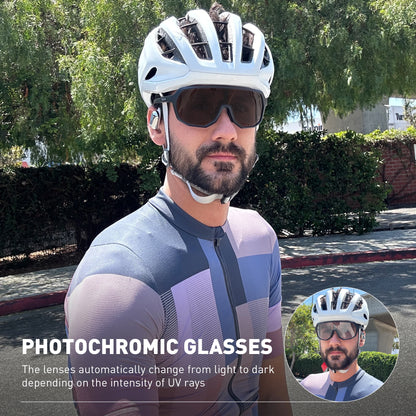 SCVCN Photochromic Cycling Sunglasses Cycling Glasses UV400 Bicycle Eyewear Sports MTB Outdoor Bike Goggles Sunglasses Eyepieces