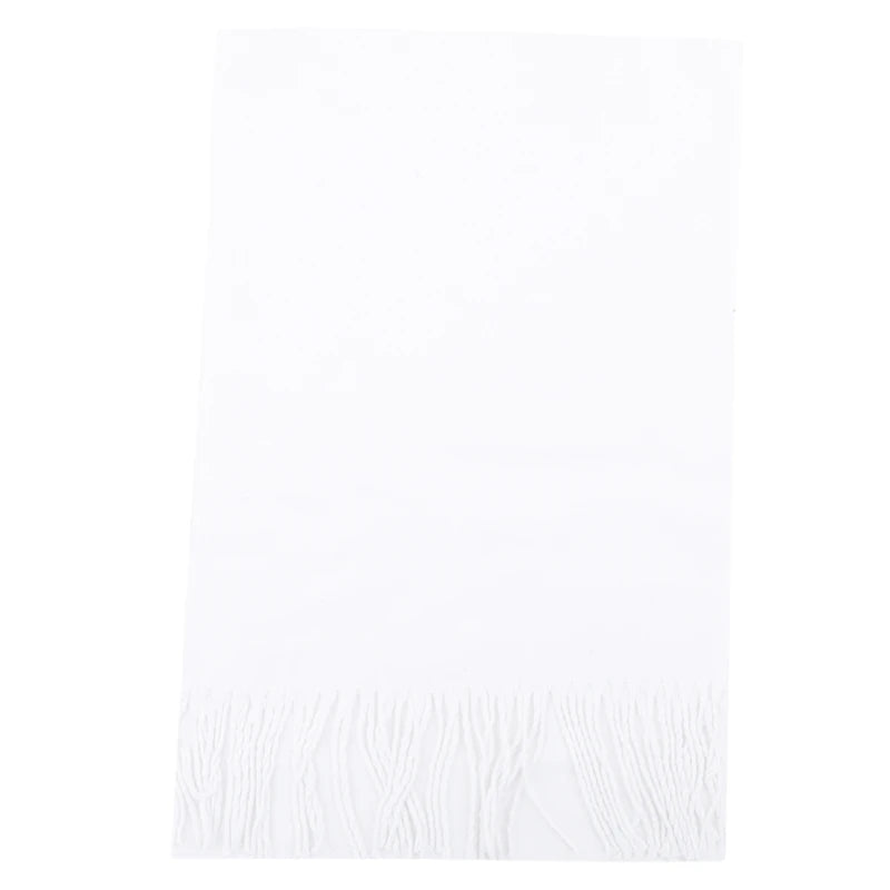 Tassel Scarfs Imitation Cashmere Men Solid Color Fashions Winter Warmth Windproof Thickened Elongated Scarf Women&