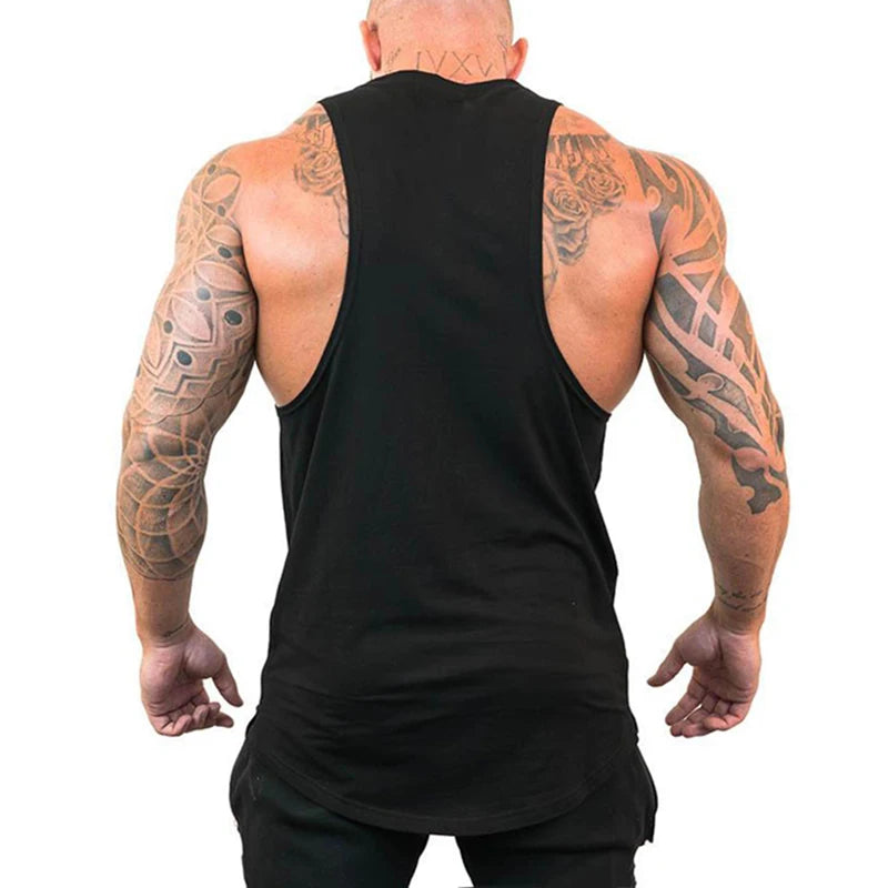 Mens Running Loose Vests Bodybuilding Muscle Tank Tops Gym Workout Fitness Sleeveless Shirts Summer Cotton Breathable Undershirt