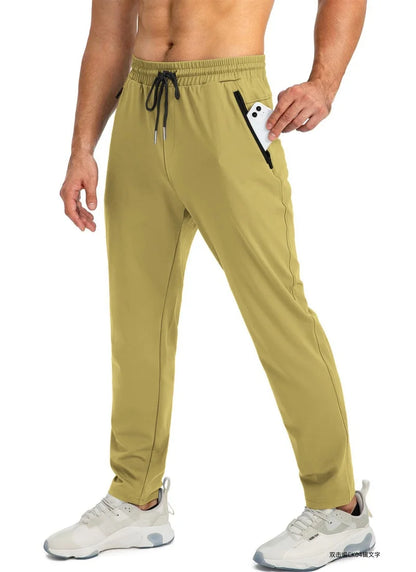 Outdoor Pants Men Quick Dry Straight Running Hiking Pants Elastic Lightweight Yoga Fitness Exercise Sweatpants Joggers