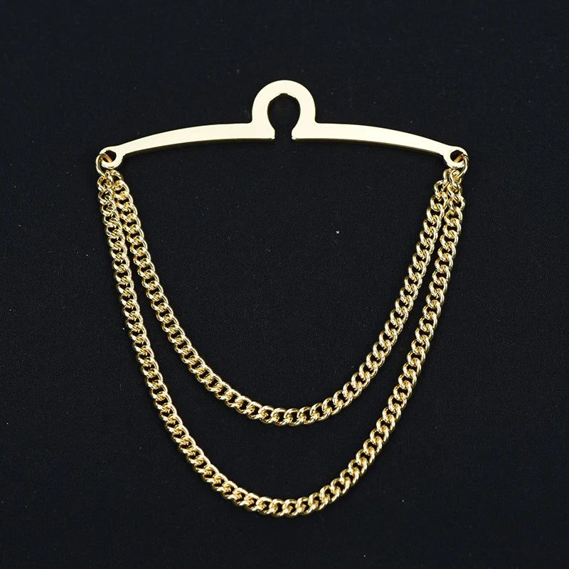 ICEYY Copper Tie Clip Tie Chain Hanger Tie Pins Men&