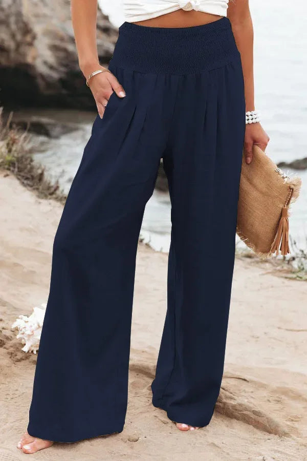 Casual Pants, Casual Style, Drawstring, Distressed Mid Waist,Women&