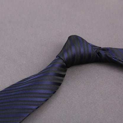 Brand Classic Black Red Solid Stripes 8 cm Polyester Tie For Men Suit Accessories Wedding Gravatas Fit Workplace Birthday Gift