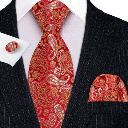 Barry.Wang Jacquard Bright Red Men&