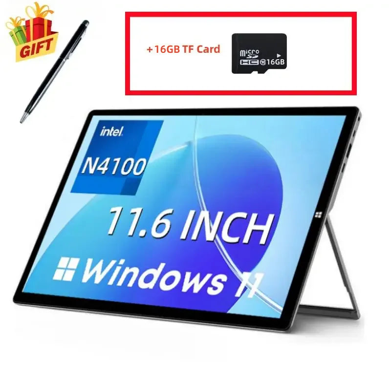 16GB RAM 512GB SSD ROM 11.6" Windows 11 Tablet PC 64bit Intel Celeron Processor N4100 1920 x 1080 Pixel 2 x USB 3.0 Type-C Port