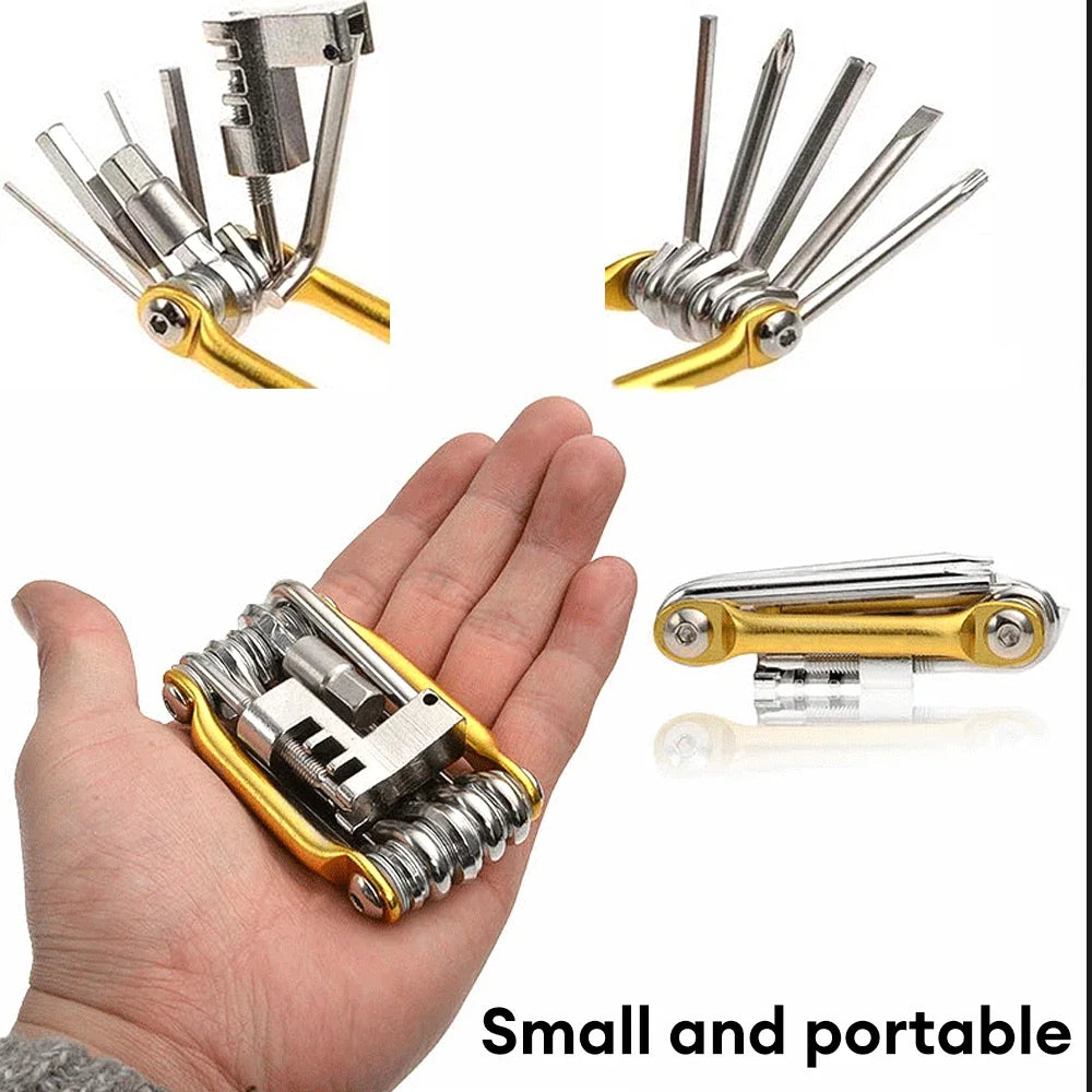 11 in 1 Bicycle Repair Tool Kit MTB Road Bike Wrench Screwdriver Chain Hex Spoke Multifunction Bicycle Repair Set Cycling Tool
