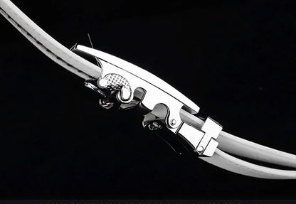 Men &amp; Women Elegant White Belt - Genuine Leather, Automatic Buckle, 3.5cm for Jeans
