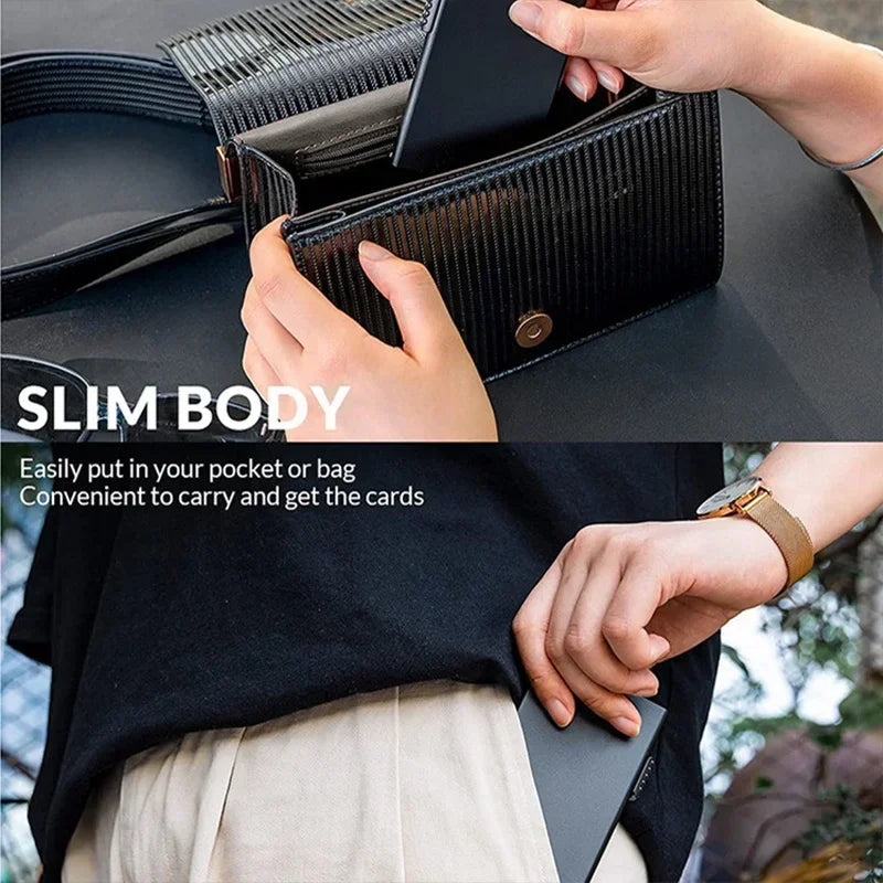 Smart Wallet Credit Card Holder Metal Thin Slim Men Women Wallets Pop Up Minimalist Wallet Small Black Purse Metal Vallet