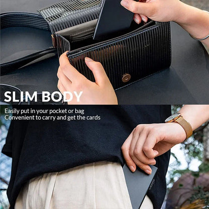 Smart Wallet Credit Card Holder Metal Thin Slim Men Women Wallets Pop Up Minimalist Wallet Small Black Purse Metal Vallet