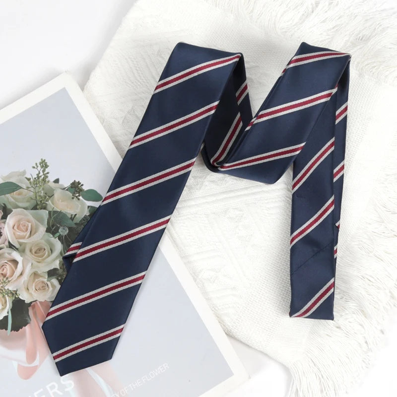 Men Ties Classic Business Necktie Black Stripes Navy Blue Groom Tie for Man Gifts Neck Tie for Wedding Party Clothes Accessories