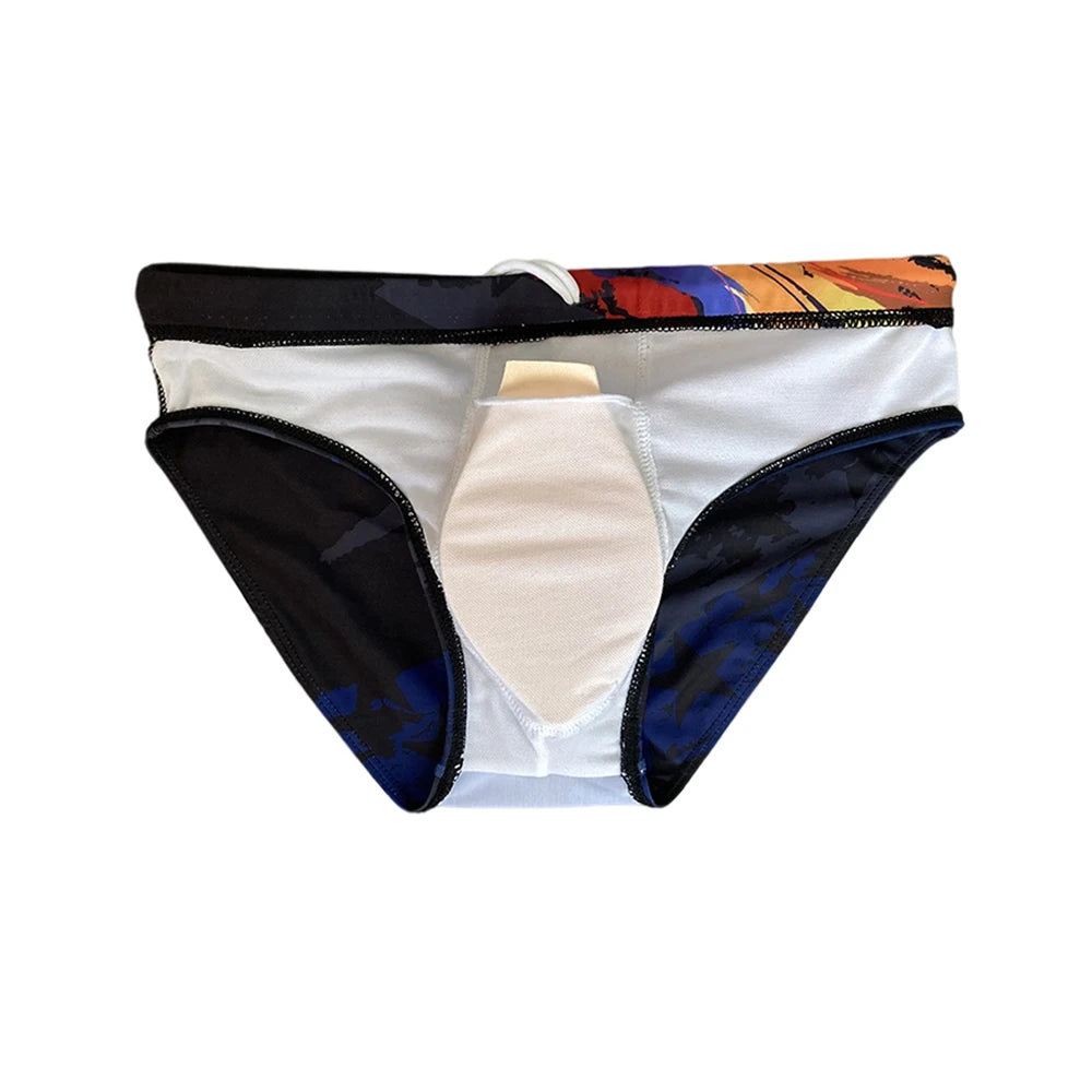 New Swimwear Sexy Low Waist Mens Bathing Swimsuit Quick Dry Pad Push Up Sunga Mayo Trunks Male Sport Beach Surfing Swim Briefs