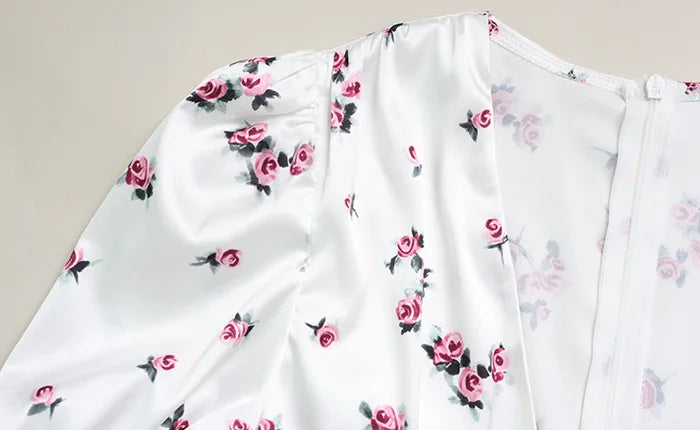 CNYISHE Puff Short Sleeve V Neck Prints Hip Wrap Women Dresses Sexy Club Sheath Fashion Female Bodycon Vestidos Robes Chic Slim