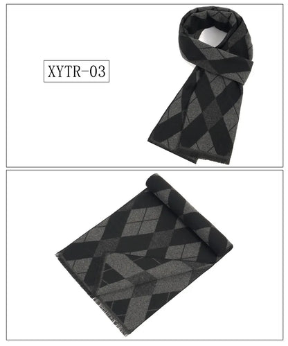 Classic Brand Scarfs for Men Thick Imitation Cashmere Shawl Scarves Winter Warm Business Muffler Scarves Long Wrap