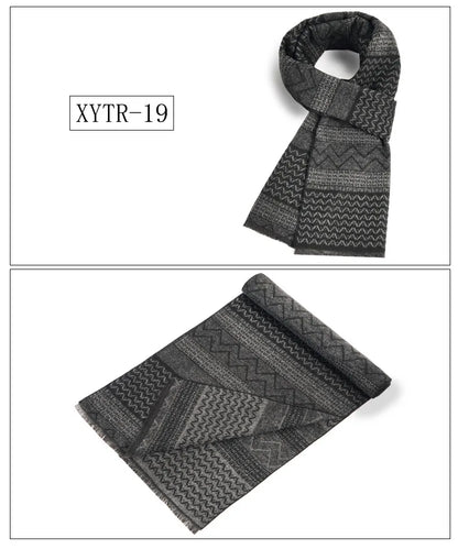 Classic Brand Scarfs for Men Thick Imitation Cashmere Shawl Scarves Winter Warm Business Muffler Scarves Long Wrap