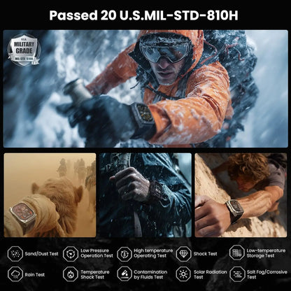 New Rugged Military Smart Watch Men 1400 mAh battery 2.01inch AMOLED Bluetooth Call 10ATM Waterproof LED flashlight Smart watch