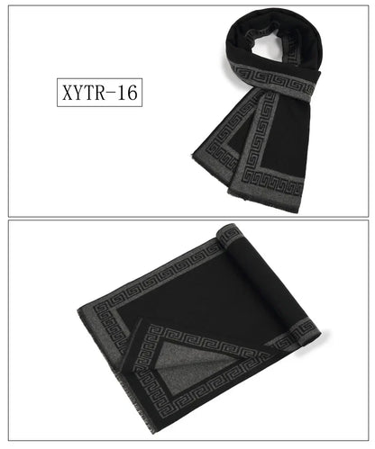 Classic Brand Scarfs for Men Thick Imitation Cashmere Shawl Scarves Winter Warm Business Muffler Scarves Long Wrap
