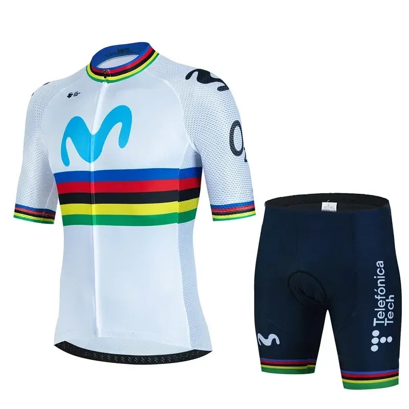Movistar Pro Team Summer Cycling Jersey Suit Men&