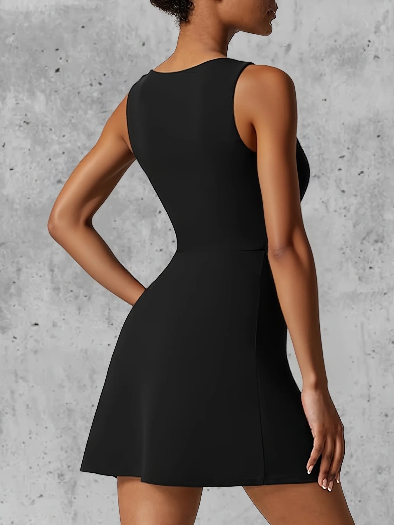 Square Neck Solid Dress, Elegant Sleeveless Dress For Spring &amp; Summer, Women&