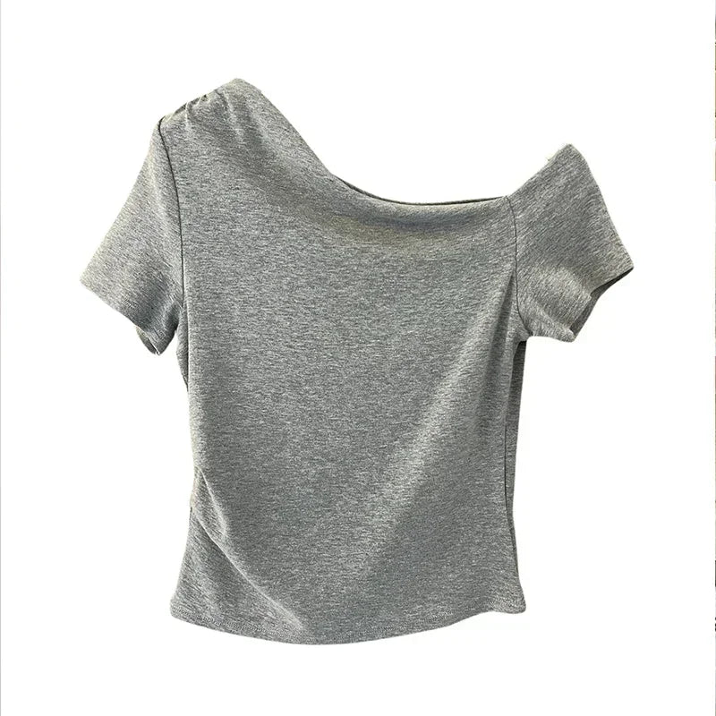 Womens Long Sleeve Off Shoulder T Shirts 2026 Tight Knit Sexy Slim Fitted Casual Women&