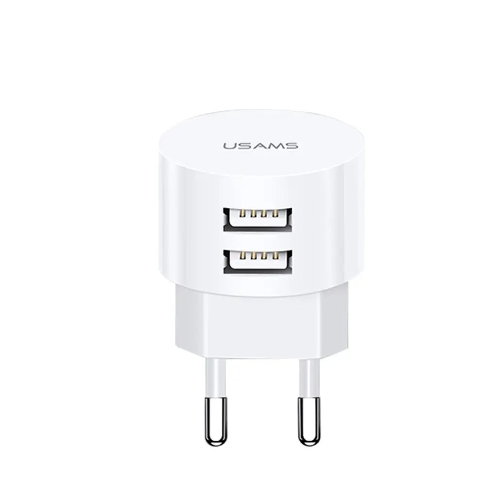 5V 2.1A Min EU UK US Plug Mobile Phone Charger for Mobile Phone 2 Ports White Travel Wall Charger