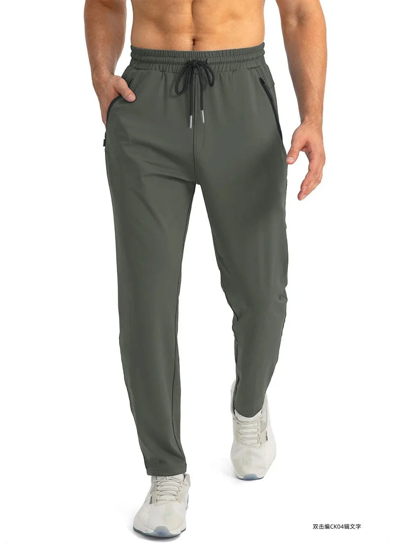 Outdoor Pants Men Quick Dry Straight Running Hiking Pants Elastic Lightweight Yoga Fitness Exercise Sweatpants Joggers