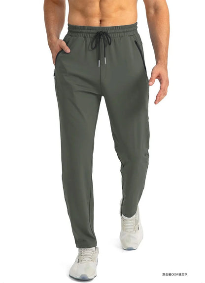 Outdoor Pants Men Quick Dry Straight Running Hiking Pants Elastic Lightweight Yoga Fitness Exercise Sweatpants Joggers