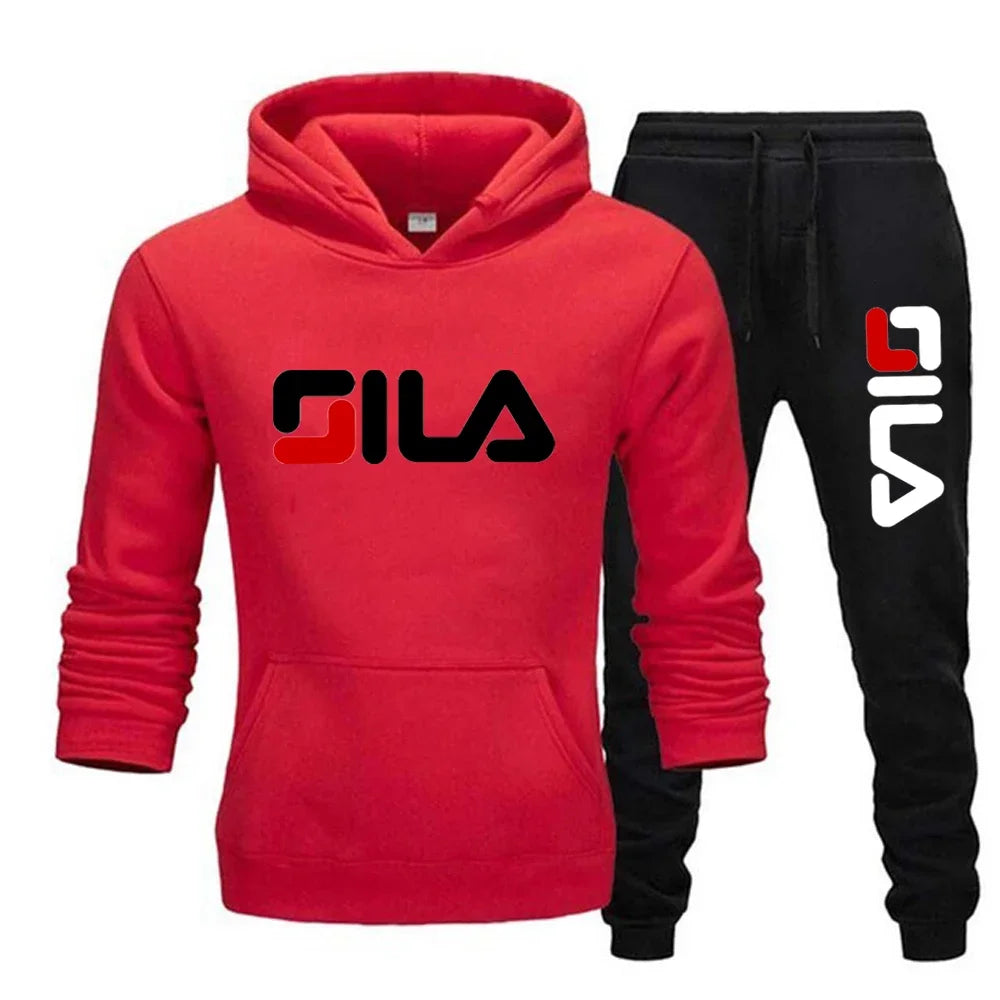 Two-piece sweatshirt, hoodie and casual long pants for men and women in autumn and winter 2025, loose sportswear and fitness set