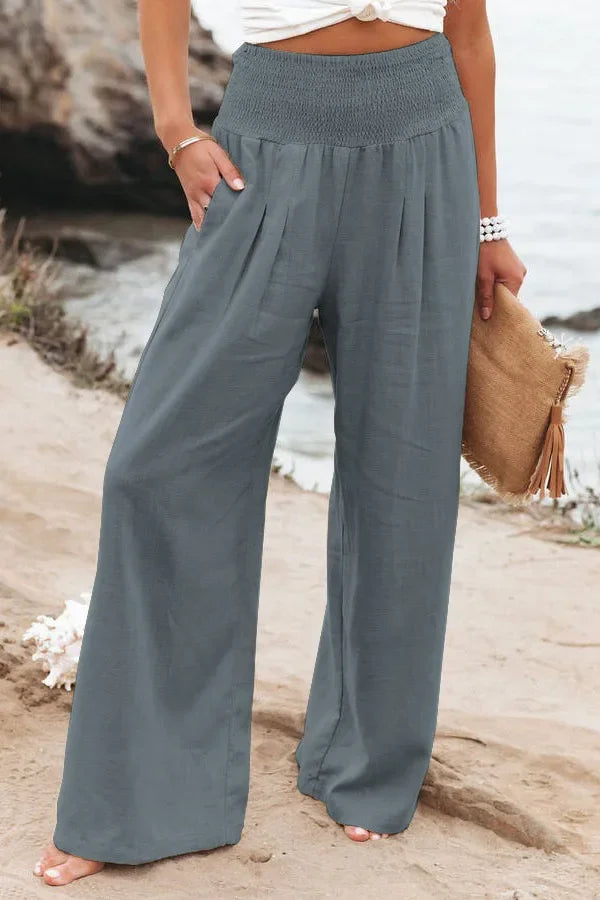 Casual Pants, Casual Style, Drawstring, Distressed Mid Waist,Women&