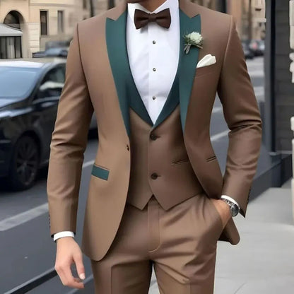New Business Casual MC Wedding Groom Best Man Dress Jacquard Men&