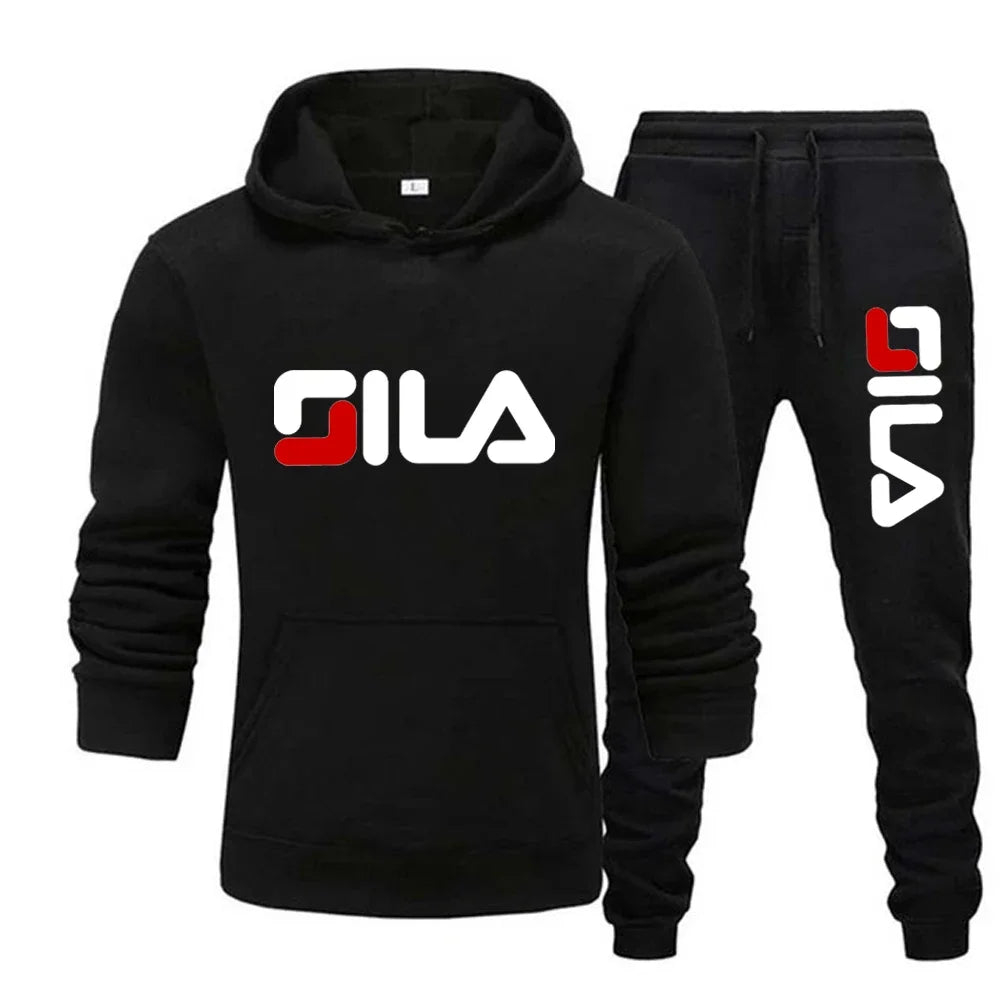 Two-piece sweatshirt, hoodie and casual long pants for men and women in autumn and winter 2025, loose sportswear and fitness set