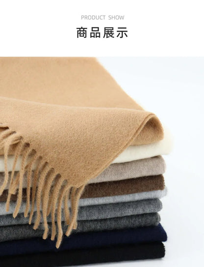 High Quality Solid Color 100% Wool Scarf Men&