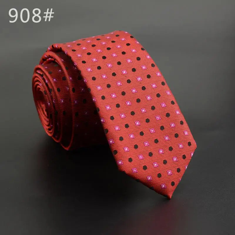 5cm Width Mens Ties New Fashion Plaid Neckties Corbatas Gravata Jacquard Woven Slim Tie Business Wedding Stripe Neck Tie For Men