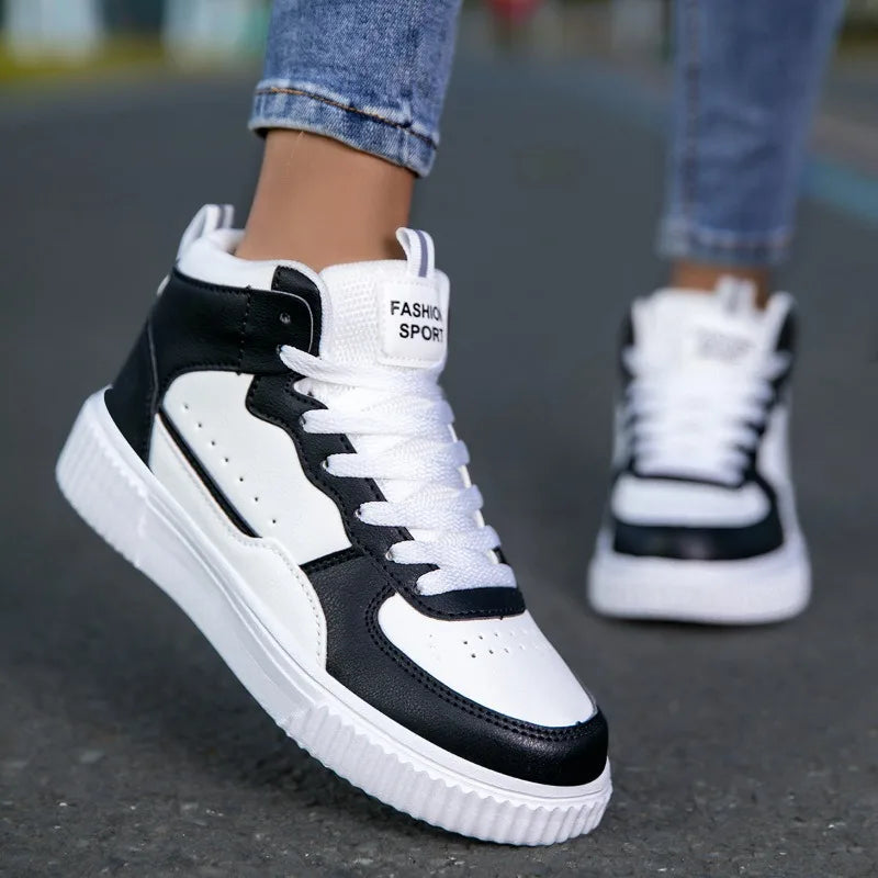 YRZL Women Shoes Skateboarding Shoes for Men Sneakers High Top Lightweight White Black Sports Running Outdoor Casual Shoes Men