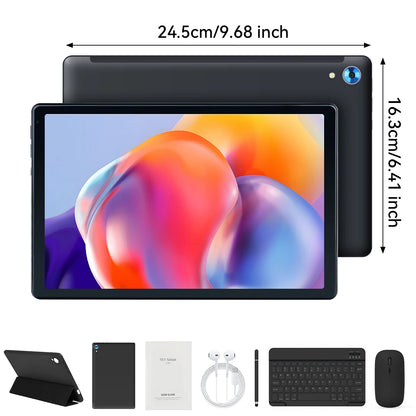 URAO 10 Inch Tablet Android 15 8-Core Tablets 24GB+128GB 1TB Expansion WiFi 6 5MP+8MP Stylus Keyboard Mouse Headphone PC PAD Set