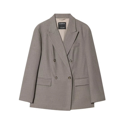 Women Casual Solid Blazer Long Pants Sets Female Fashion Double-Breasted Lapel Blazers Coat Or Lady Chic Wide Leg Long Trousers
