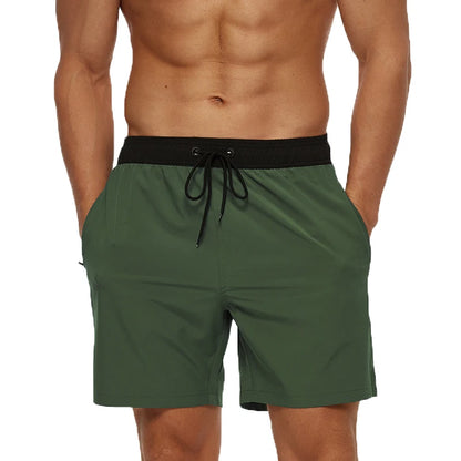 Datifer Summer 2026 Mens Shorts Solid Color Gym Mesh Liner With Zipper Pockets Beach Quick Dry Bermudas Masculina Swimsuits