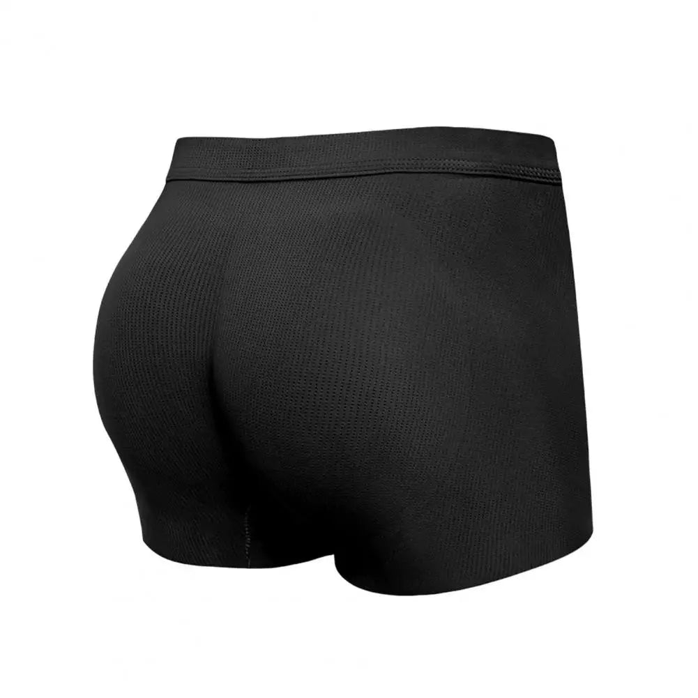 Fake Ass Men Boxers 3D Design Traceless Effect Mid-rise  Underpants Solid Color U-convex Ergonomic Design Boxers Briefs
