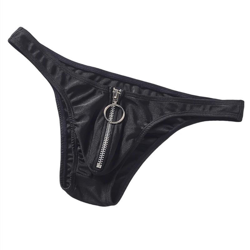 Men Bikini Briefs Underwear Man Sexy Zipper Mini Underpants Cuecas Calzoncillos Slips Mens Soft Breathable Lingerie Panties