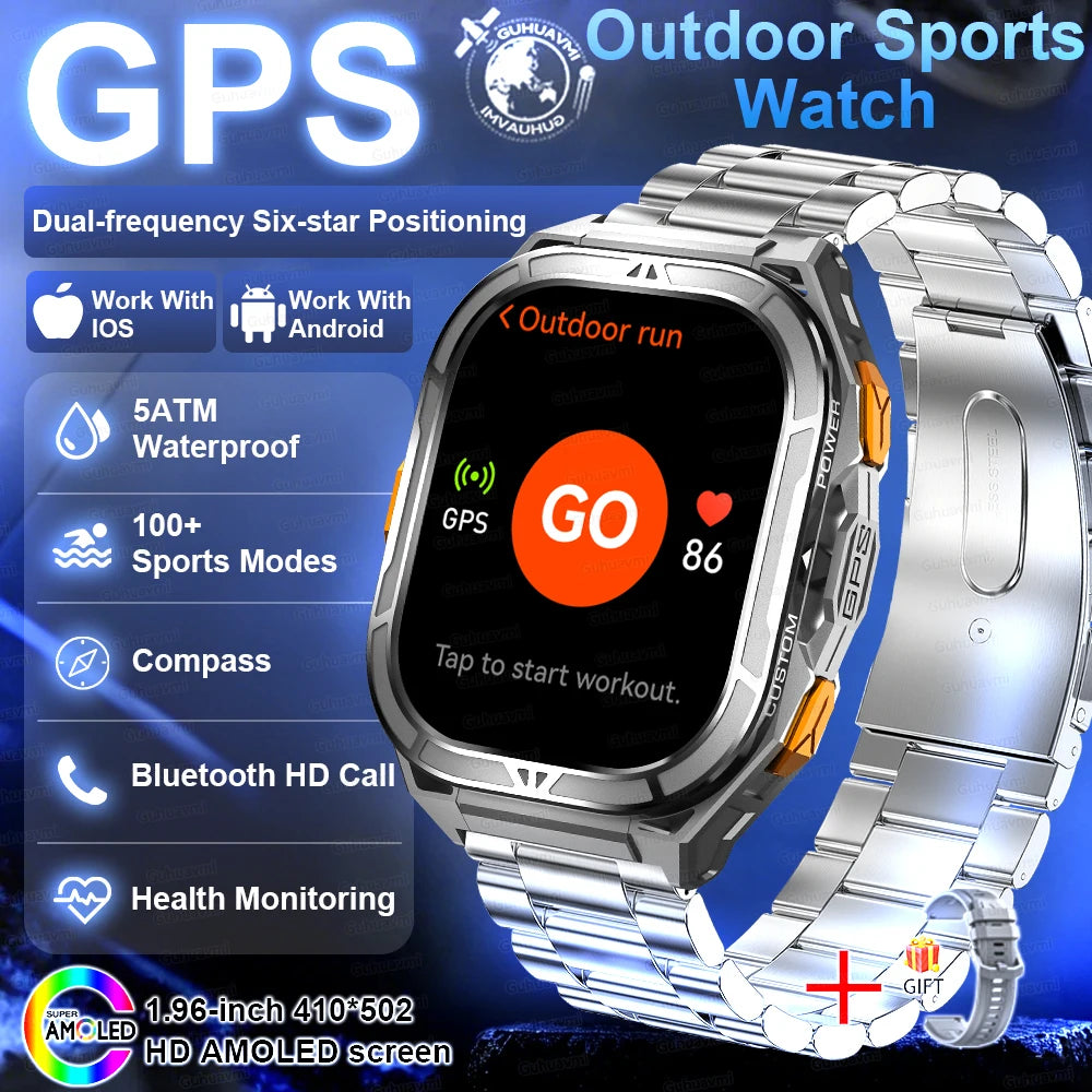 Outdoor TREX3 Smartwatch GPS 10ATM Waterproof Compass Altimeter 530mAh Battery Bluetooth Call Men Sports Smart Watch GUHUAVMI