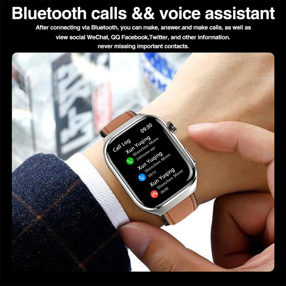 2026 New Smart Watch 2.04-inch AMOLED Screen Bluetooth Call IP68 Waterproof 650mA Sports Smartwatches Men Android Military-Grade