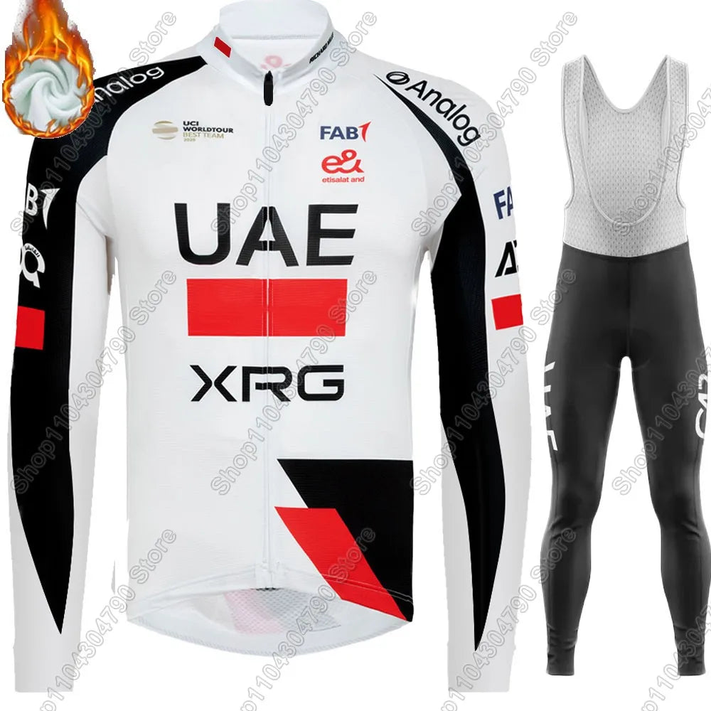 UAE Team Cycling Jersey 2026 Set Clothing Suit Winter Summer Mens Long Sleeve MTB Bike Road Pants Bib Ropa Ciclismo