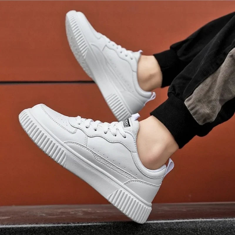 YRZL Mens Sneakers Autumn White Shoes Lightweight Thick Sole Non Slip Skatebaord Shoes Unisex Casual Sports Shoes for Man