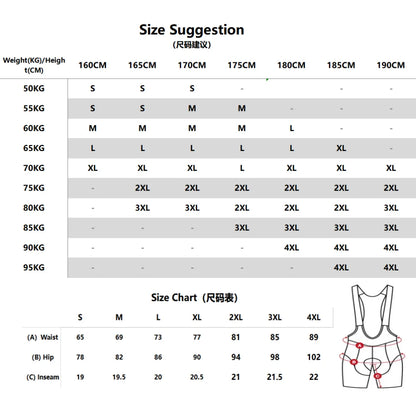 Pro Team Racing 6-8 hours Unisex Bib Shorts Shockproof sponge seat for Cycling Bottom MTB Shorts Men Women Bicycle Clothing