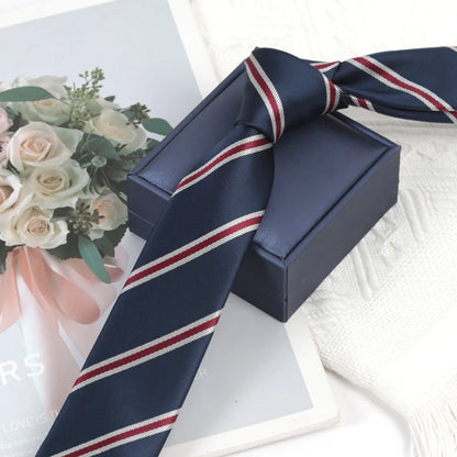 Men Ties Classic Business Necktie Black Stripes Navy Blue Groom Tie for Man Gifts Neck Tie for Wedding Party Clothes Accessories