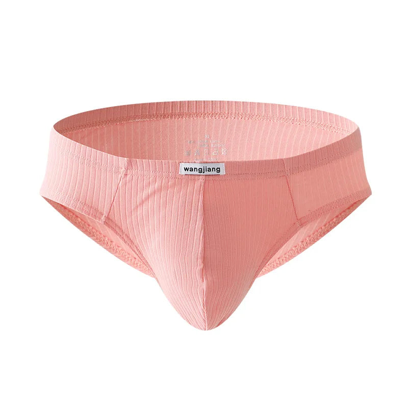 Cotton Briefs Men Sexy Bulge Pouch Underwear Sweat Absorption Underpants Breathable Panties Striped Knickers Male Soft Lingerie