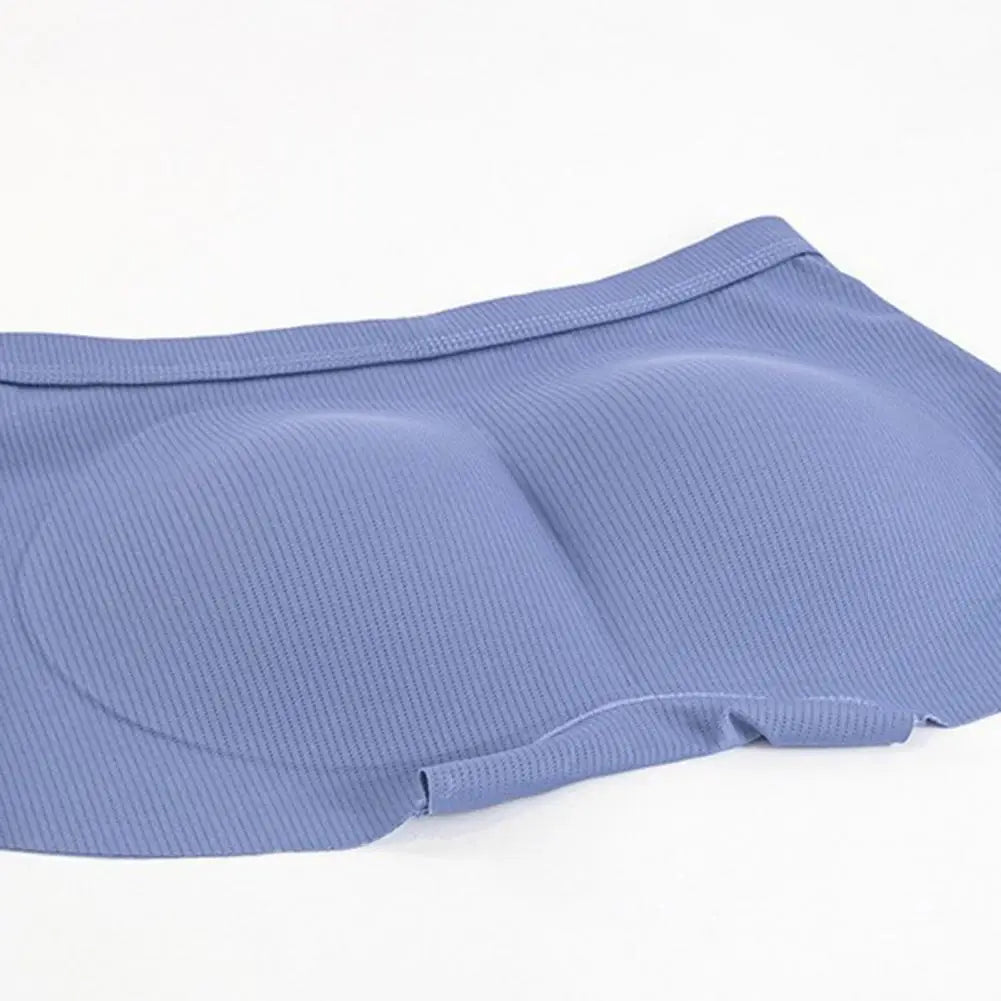 Fake Ass Men Boxers 3D Design Traceless Effect Mid-rise  Underpants Solid Color U-convex Ergonomic Design Boxers Briefs